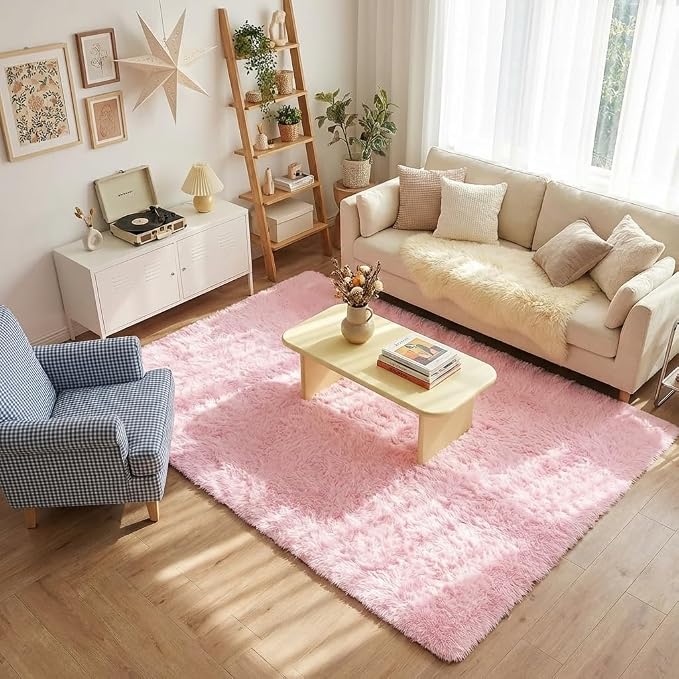 Mugorn Small Soft Shag Rugs for Bedroom, 4x6 Fluffy Area Rugs for Living Room
