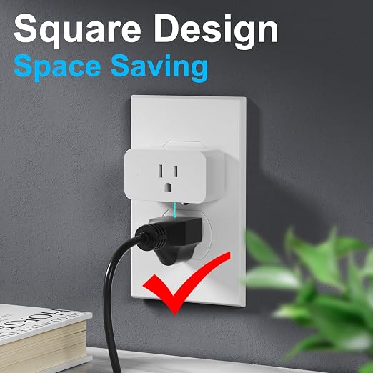 4 Pack Smart Plugs, WiFi Outlets Work with Alexa&Google Assistant, 15A/1800W Max, Smart Sockets with APP Control, Timer Plug with Group Control, No Hub Required, ETL & FCC Certified, 2.4Ghz only