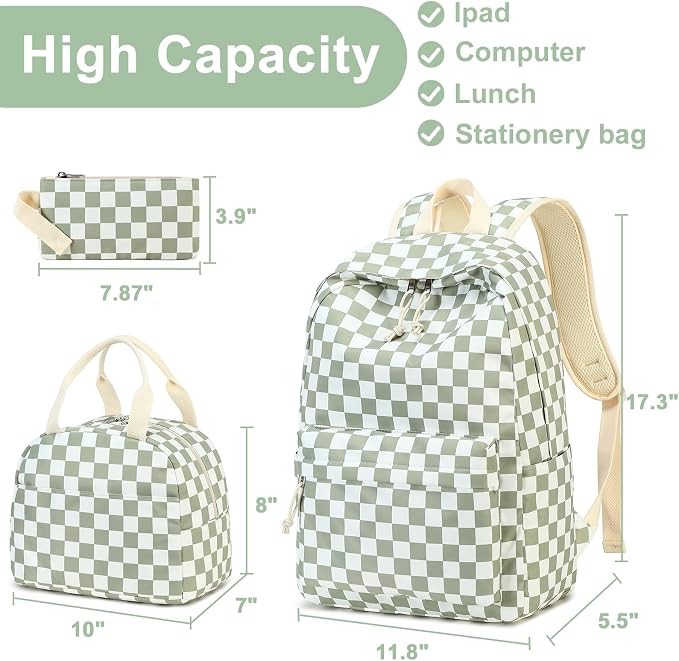 LEDAOU Backpack for Girls School Bag Kids Bookbag Teen Backpack Set Daypack with Lunch Bag and Pencil Case | Kids