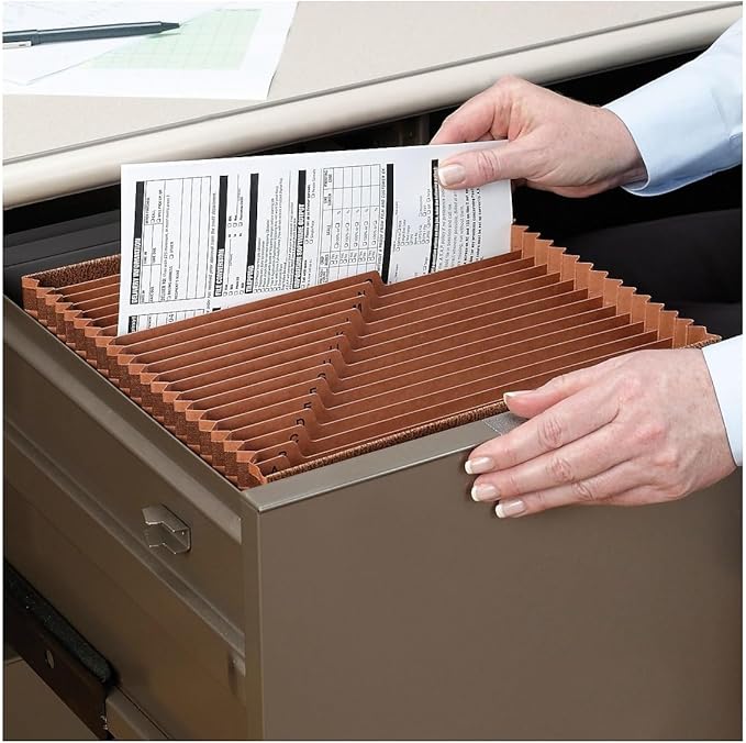 Smead TUFF Expanding File, Alphabetic (A-Z), 21 Pockets, Legal Size, Redrope-Printed Stock (70430)