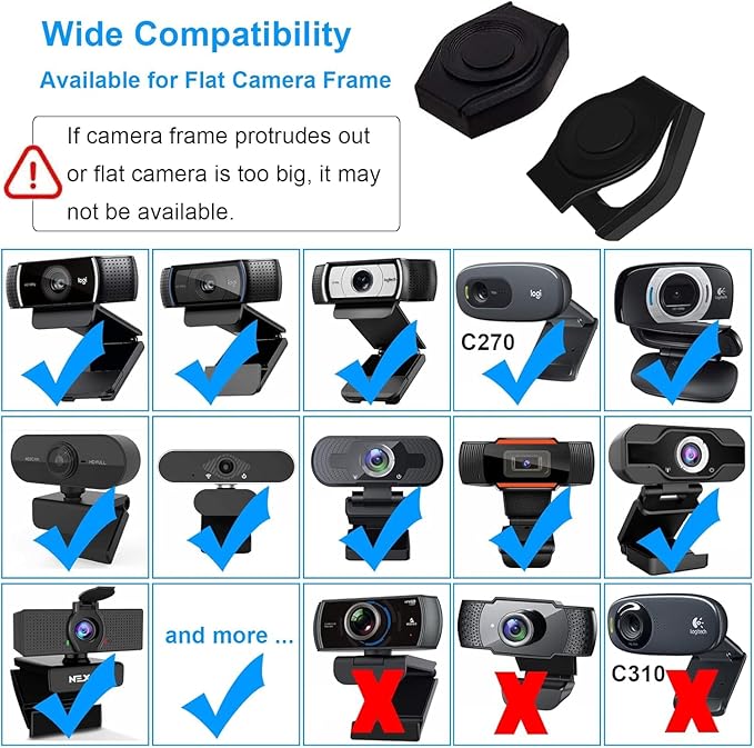 2-Pack Universal Webcam Covers, Desktop External Lens caps, Shutter Protectors, Privacy Covers for Streaming, Compatible with C270/C615/C920/C930E/C922X