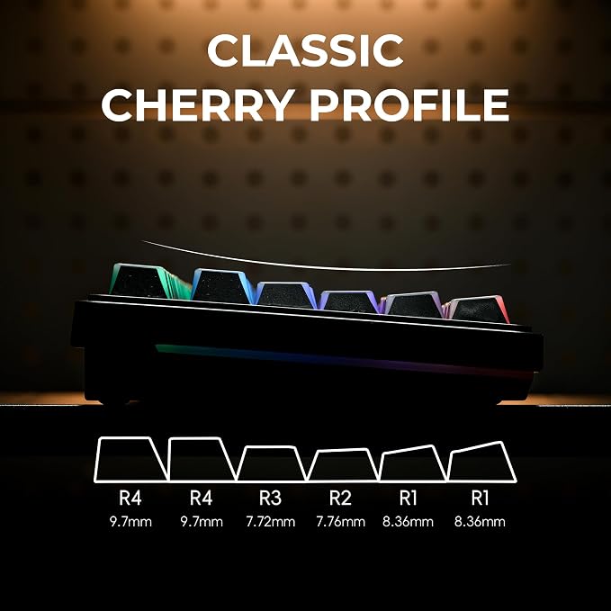 GMKWTL XVX Black Shine Through Keycaps, PBT Keyboard Keycaps Cherry Profile, Custom Side Printed Keycap Sets Suitable for 60% 65% 75% 80% 100% Mechanical Keyboard
