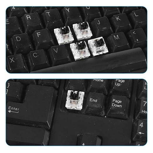 Keyboard Switches, 50 Pcs 3 PIN Black Keyboard Clicker Replacement Dustproof Keyboards Switch for Most Gaming Keyboards