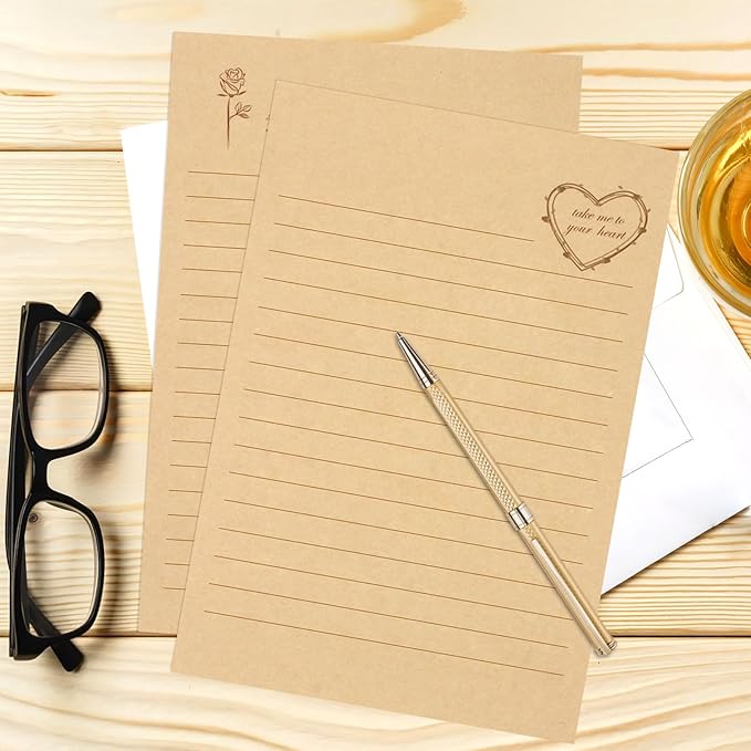 72 PCS Vintage Stationery Set,24 Stationery Writing Papers with 12 Matching Envelopes,Old Looking Stationary Kit for Writing Letters and Invitations