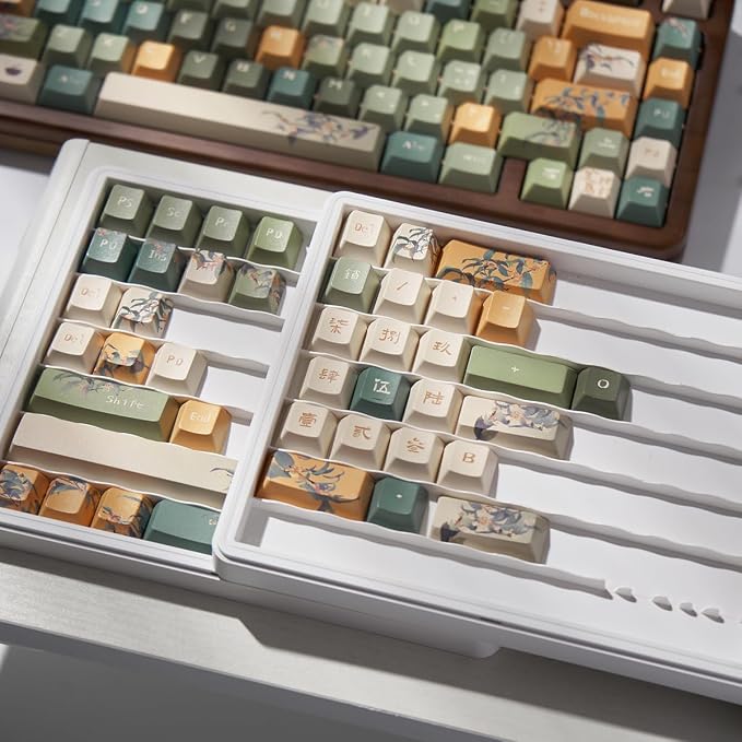 152 Keys Green Keycaps PBT Dye Sub Cherry Profile Keycaps Fit for 61/64/87/104/108 Cherry Mx Switches Mechanical Keyboard