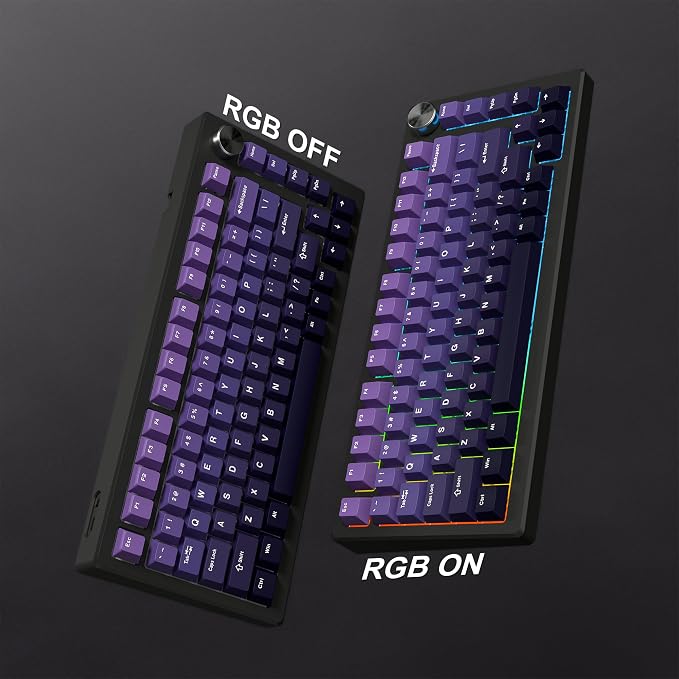 dagaladoo Keyboard keycaps Set, Double Shot PBT keycaps,Cherry Profile Custom Key caps 60 65 75 100 Percent for Cherry-mx Full Size Retro Mechanical Keyboard,Gradient Purple