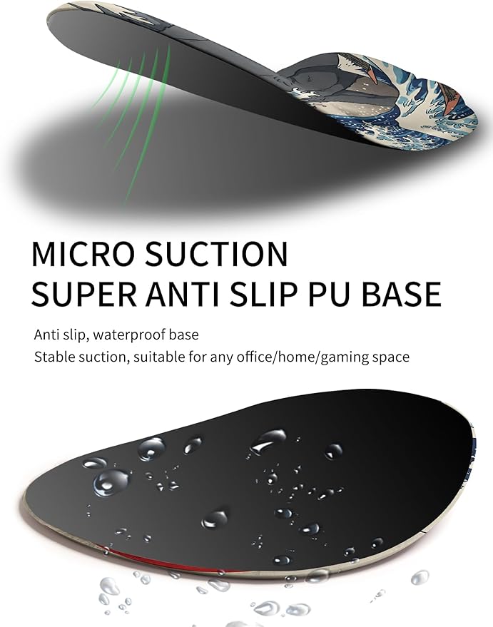 Palm-Rest and Wrist-Hugging Mouse Pad Wrist Rest, Ergonomic Wrist Support with Curve Fitting Cushioned Memory Foam for Carpal Tunnel Pain Relief, 9.9 x 8.3 Inch, Dog Sila