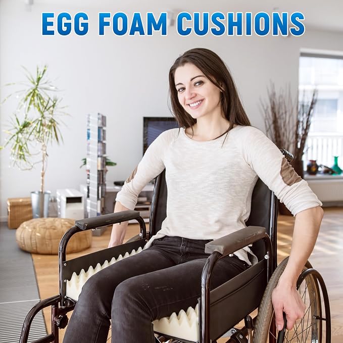 Geiserailie 1 Pcs Egg Foam Pad Eggs Chair Cushion to Relieve Back Foam Christmas Seat Cushion Chair Accessories Pad for Office Recliner Wheelchair Home Car (Egg,Beige)
