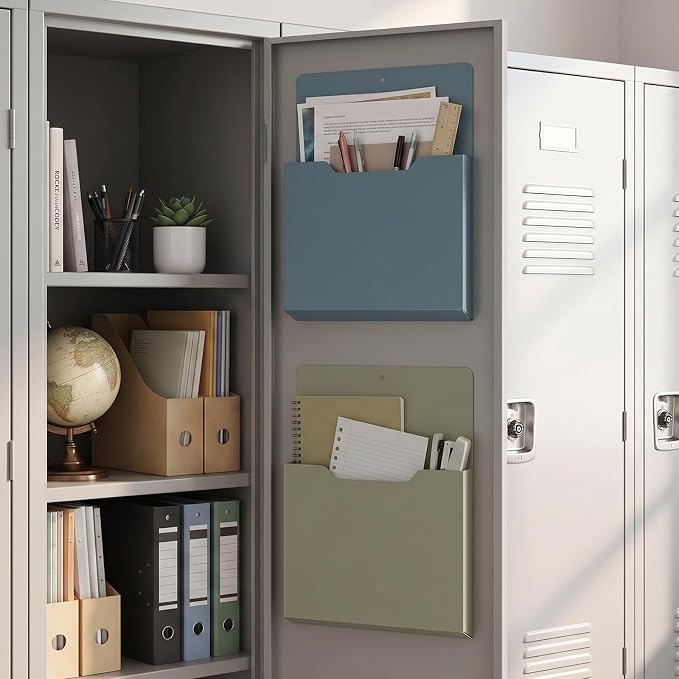 Gilprop 12 Pack Magnetic File Holder for Whiteboard, 10"x13"x1.2" Classroom Magnetic Wall File Folders, Hanging Magazine Organizer Storage Pocket for Refrigerator Mail Paper Desk Office(Morandi Color)
