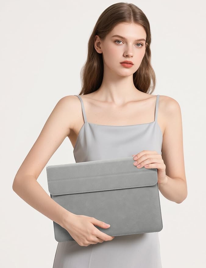 HYZUO 13.3-14 Inch Laptop Sleeve Case with Stand Feature for MacBook Pro 14 M5/M4/M3/M2/M1 2026-2021, MacBook Pro/Air 13.3, 13.5" 13.8" Surface Laptop, HP Spectre X360 13/14, Light Gray