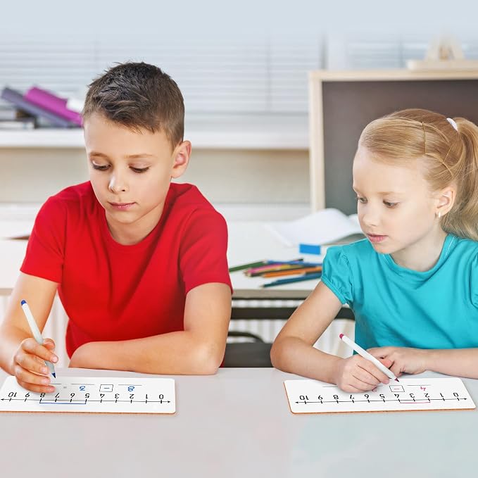 SCRIBBLEDO Dry Erase Number Line Board 4”x12” Inch Lapboard Double Sided White Board Featuring 0-10 Number Line On One Side 0-20 On The Other for Students Desk Whiteboard Math Manipulatives