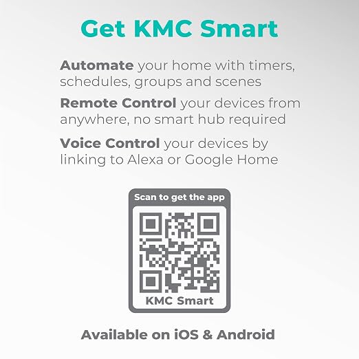 KMC Smart Plug Duo 4-Pack, 2-Outlet Wall Plug Extender, Smart Outlet Splitter for Smart Home, Compatible with Google & Alexa, No Hub Required, WiFi Outlet, White