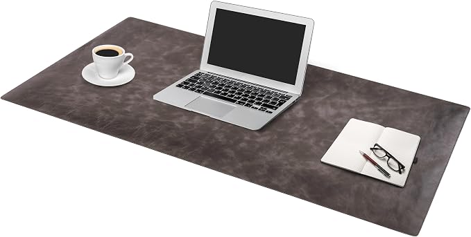 Genuine Leather Desk Mat - Executive Real Leather Desk Pad - Large (18 3/4" X 35 3/4") | Non-Slip Desk Blotter