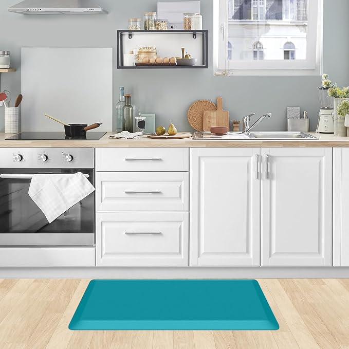 KitchenClouds Kitchen Mat Cushioned Anti Fatigue Kitchen Rug Non Slip Standing Mat Comfort Floor Mats for Sink Office (17.3"x28"- 0.8inch,Green) | Water-Resistant, Non-Slip, Easy to Clean Comfort Floor Mat for Kitchen, Sink & Office, Multiple Colors & ...