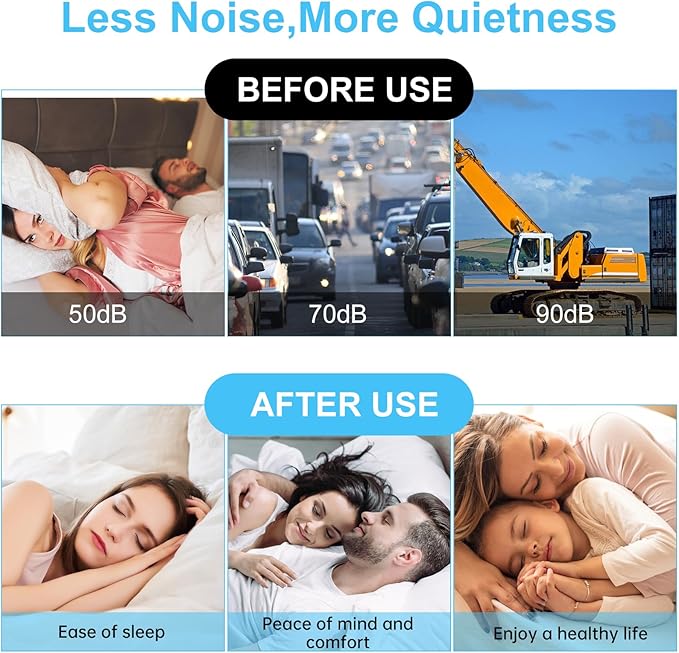 40 PCS Soft Moldable Silicone Earplugs, Silicone Ear Plugs for Sleeping, Noise Cancelling Reduction Earplugs for Swimming, Travel, Snoring, Concerts, Studying, Airplane, Motorcycle, Clear