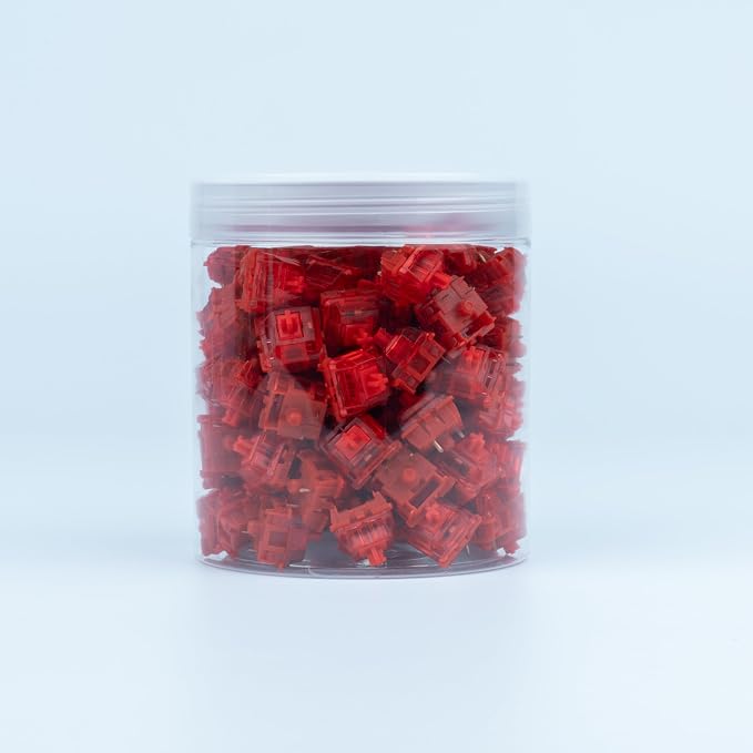 GATERON Phantom Red Keyboard Switches, Linear 45gf RGB LED Pre-lubed Key Switches for MX Mechanical Keyboard (Red, 110PCS)