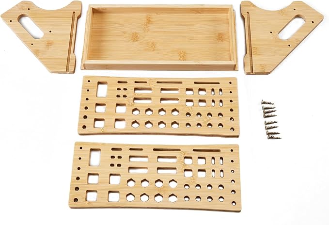 Bamboo Screwdriver Organizer Rack Desktop Hand Tool Stand and Repair Tool Storage Holder