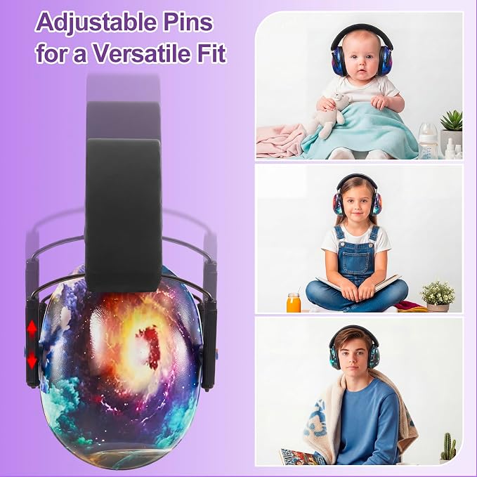 Amylove 12 Pcs Kids Ear Protection Noise Cancelling Headphones Ear Muffs Bulk 27db Adult Noise Reduction Hearing Earmuff(Universal Fit (kids & Adults),Starry Sky Style)