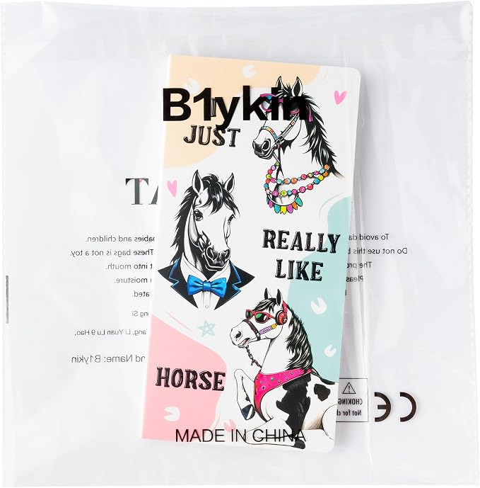 B1ykin Cute Sticky Notes Set - I Just Really Like Horse Self-Stick Notes Pad, 550 Sheets Writing Memo Pages Sticky Notepad for Teacher Appreciation Gift, School Office Party Favors Supplies (Horse)