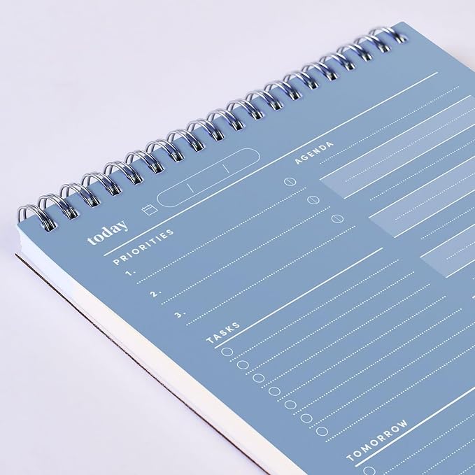 BestSelf Co. Daily Action Pad 60 Sheets – 120 GSM Paper, Ring-Bound Work Planner & To-Do List Notepad | Daily Planner for Productivity | Hourly Schedule, Task Checklist & Tomorrow’s Plan