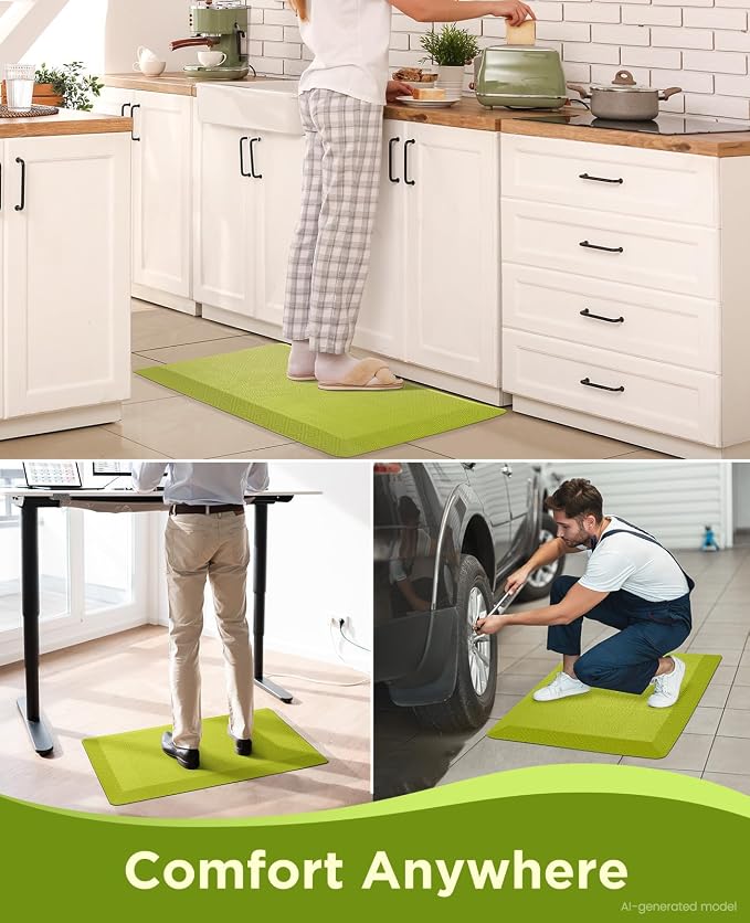 Ophanie Kitchen mats for Floor, 3/4 inch Thick, Kitchen Rugs, 20x48 Anti Fatigue Standing Cushioned Mat,Waterproof,Comfort Ergonomic mat for Office, Home,Sink with 99+ Pairs of Anti-Slip Bottom Ridges