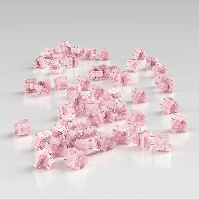 Zhouwang Rose Keyboard Switches, 5-Pin Tactile pre-Lubricated switches, Dustproof and Water-Resistant, Suitable for Mechanical Gaming Keyboards.(72Pcs)