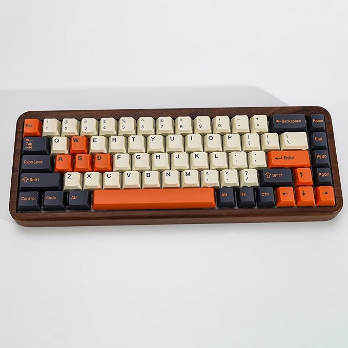 Carbon PBT Double Shot Orange Keycap Set,174 Keys Retro Custom Key Cap Keycaps 60 Percent Cherry Profile Keycaps for 61/64/68/84/87/100/104/108 Mechanical Keyboard