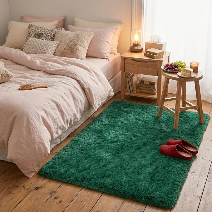 Mugorn Small Soft Shag Rugs for Bedroom, 3x5 Fluffy Area Rugs for Living Room