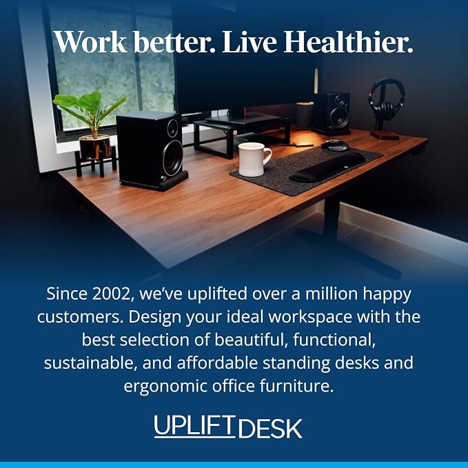 UPLIFT DESK E7 LED Desk Lamp - Adjustable 3 Color Modes, Dimmable Home Office Desk Light for Standing Desk, Dual Monitors, Aluminum Task Lamp (Silver Base)