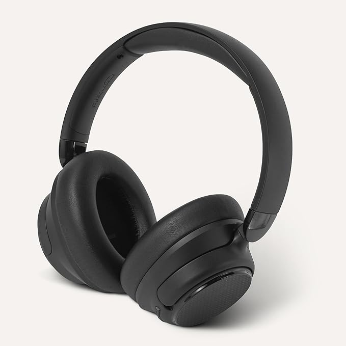 Amazon Basics Hybrid Active Noise Cancelling Headphones, Wireless Bluetooth 5.3, 35 Hours Battery Life with ANC On, 45 Hours with ANC Off, Over Ear Comfortable Fit with Soft Ear Cushions, Black