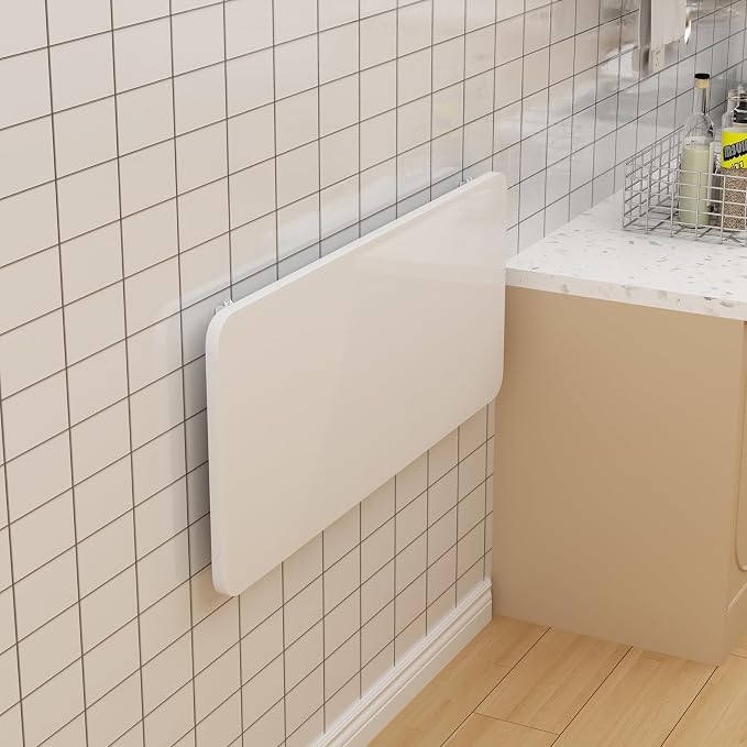 Wall Mounted Laundry Room Folding Table,Fold Down Desk for Small Spaces |Office|Study|Work Bench|Kitchen Dining Restaurant| Home Bar | Waterproof Easy to Install and Clean