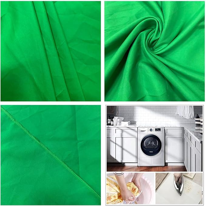 Green Screen Backdrop 10x7ft Photo Backdrop Chromakey Muslin Portrait Green Backdrop for PS Keying/Video Creation/Studio Portrait Shoots