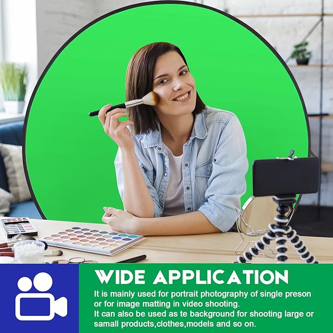 Portable Blue Green Screen Chair, 57 in Greenscreen Backdrop with Stand Double Sided Foldable Green Background, Chroma Key, for Photography Streaming Gaming Photo Zoom Video Chats and Meeting
