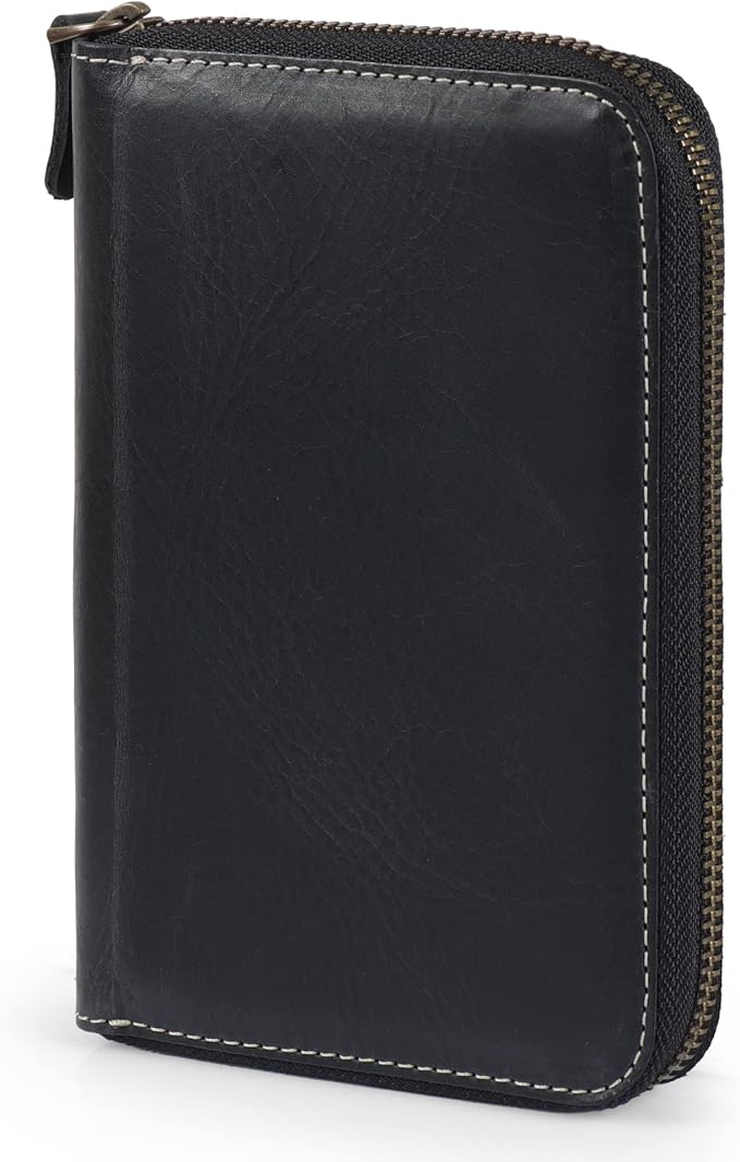 Londo Genuine Leather Padfolio – Portfolio Folder with Pencil Holder, Notepad & Zipper Closure for Business, Office & Travel