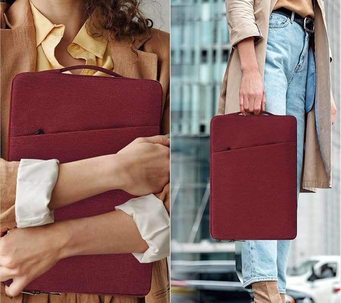 14 Inch Laptop Sleeve Case for HP Acer Chromebook/Stream/Pavilion Plus 14, Lenovo IdeaPad/ThinkPad, ASUS Vivobook Go, Dell Latitude Computer Bag, Wine Red