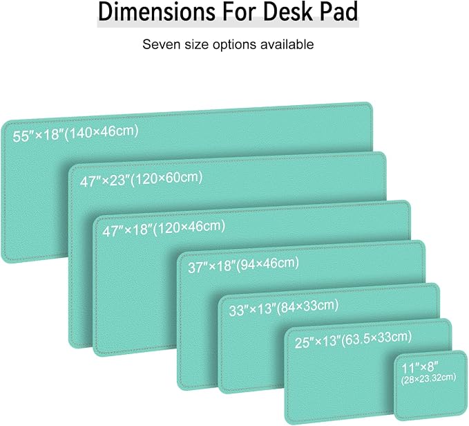 Dual Sided Leather Desk Mat - Waterproof Desk Pad - Ideal for Large Mouse Pad and Desk Mats on Top of Desks (Green, 33"*13")