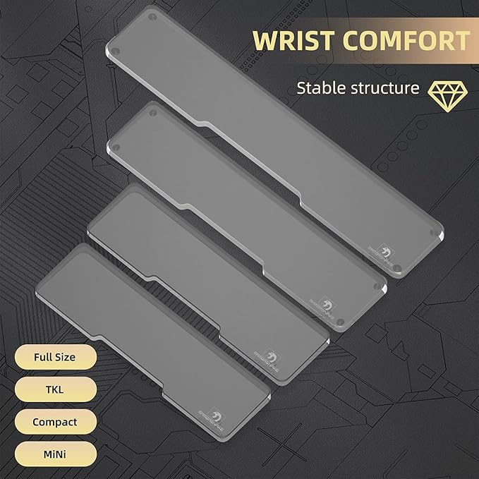 Acrylic Keyboard Wrist Rest - Mini 61Key Keyboard- Mechanical Keyboards Ergonomic Palm Rest for Computer Keyboard,Anti-Slip Base,Wrist Pad for Laptop,Office & Home-Easy Typing