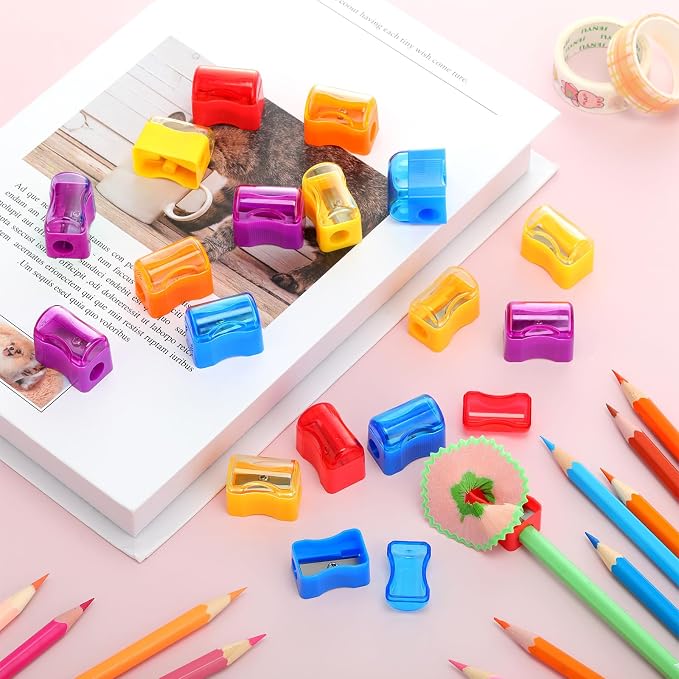 AmazingSpark 240 Pcs Back to School Supplies Kit Include 80 Clear Plastic Ruler 12 Inch 80 Safety Blunt Tip Student Scissors 80 Miniature Pencil Sharpeners with Cover for Classroom School Office
