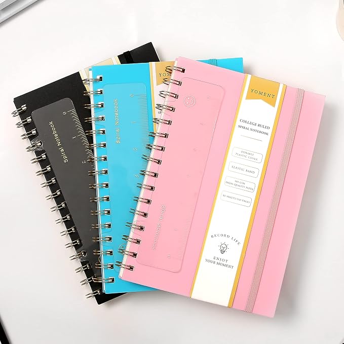 Dot Grid Spiral Notebook A5 Spiral Bullet Dotted Journal 160 Pages Thick Dot Paper Notebooks Plastic Hardcover Spiral Notebook 5x7 Wire Bound Notebooks for Note Taking School Office Supplies,Pink