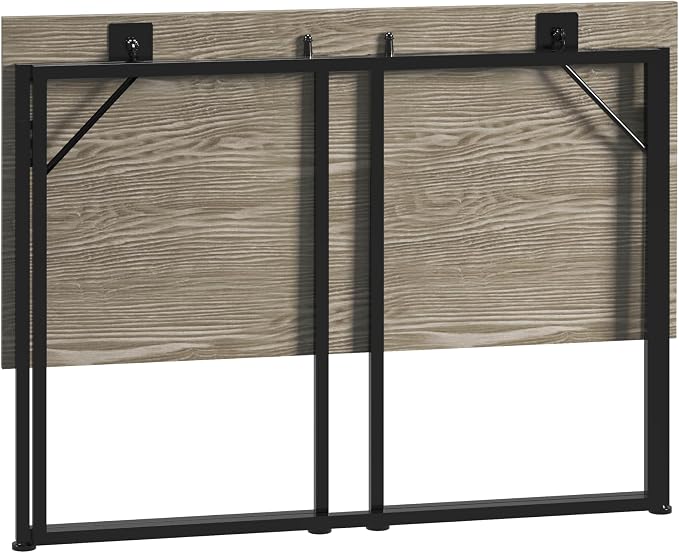 40" W Folding Desk for Small Spaces, Folding Table or Portable Computer Desk, Space-Saving Workstation for Home Office, Bedroom, Dorm and Study, No Assembly Required, Grey