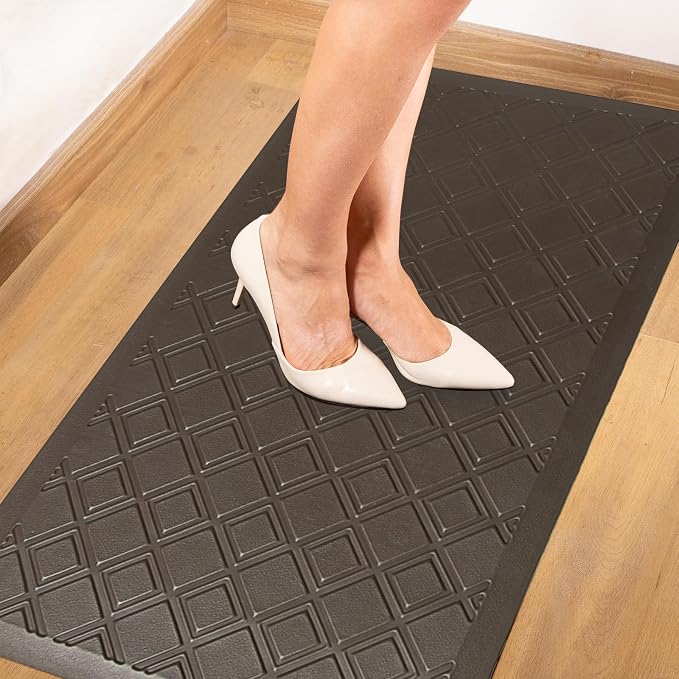 17.3 x 30 Inch Waterproof Anti Fatigue Comfort Kitchen Mat, Thick Non-Slip Standing Desk Mat, Commercial Pads for Offices, Home, Garages