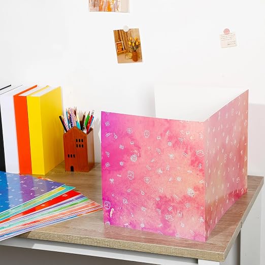 Sherr 30 Pcs School Privacy Boards Bulk for Student Colored Desk Trifold Divider Panels Privacy Partition Folders for School Student Teacher Desks, 15.8 x 13.4 x 11.81 Inches (Stylish Color)