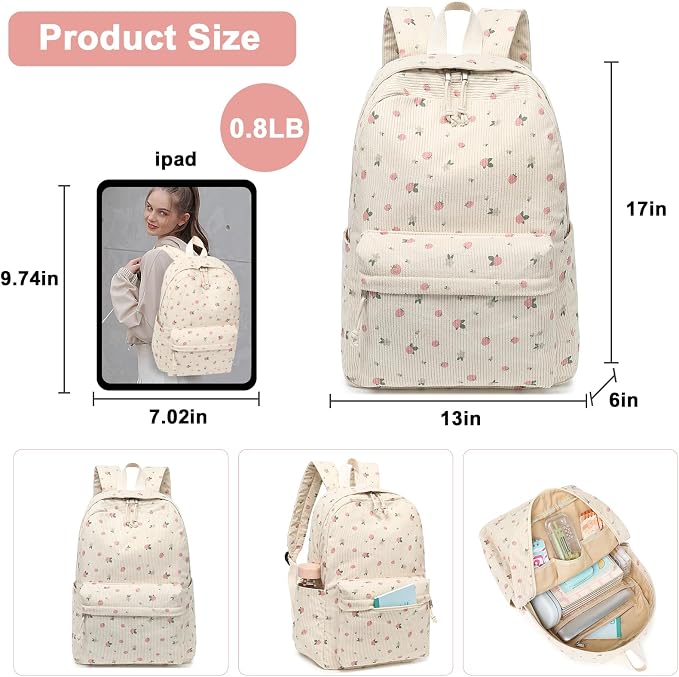 BTOOP School Backpacks for Teen Girls Bookbags Lightweight Kids Backpack School Bags Set with Lunch Box Pencil Case