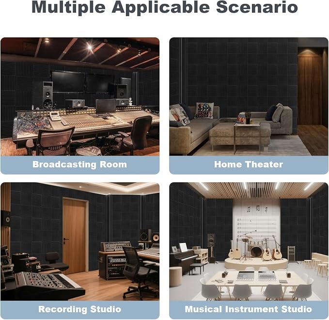 GUERRI 12 Pack Bass Traps Corner Acoustic Foam Corner 7''x7''x12'' Sound Proof Foam Panels for Walls Acoustic Wall Panels for Music Room Home Recording Studio