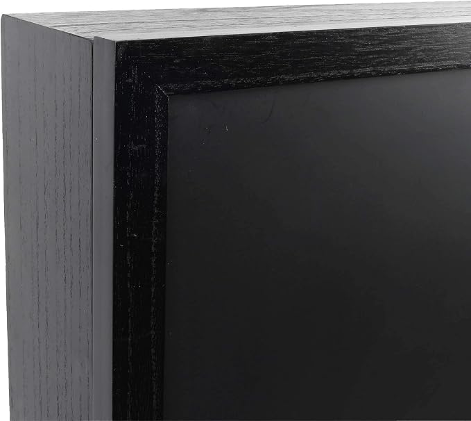 Prinz Work From Home Wall-Mounted Desk, Black Folding With Chalkboard Front, Space-Saving Floating Design, Ready to Hang, Interior Shelves, 36 x 24 x 5 Inches