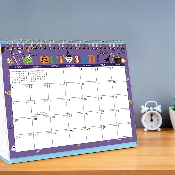 Desk Calendar 2026-2027 - Desk Calendar from July 2026 - December 2027, 10" x 8.3" Calendar Desk, 18 Months Standing Flip 2026-2027 Desktop Calendars - Theme Design