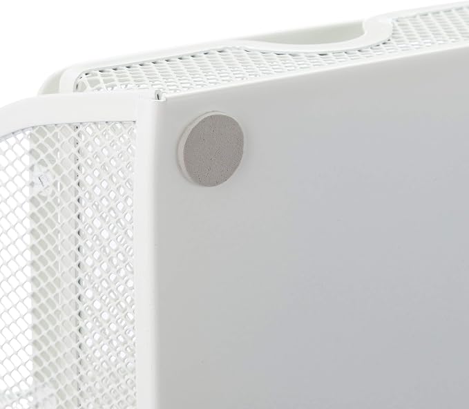 Relaxdays Desk Organiser, Modern Look, Metal Mesh, Total Dimensions: H x W x D: 13 x 28 x 14 cm, White