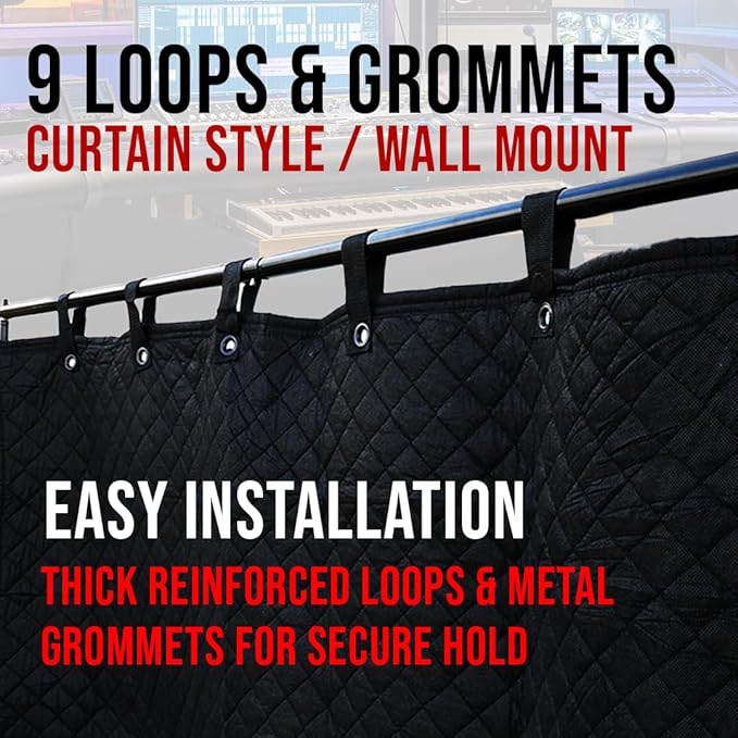 Boxer Tools (2 Pack) Studio Grommeted Sound Dampening Blanket 96" x 80" Acoustic Treatment, Light Blocker, Sound Absorbing, Insulated Blanket