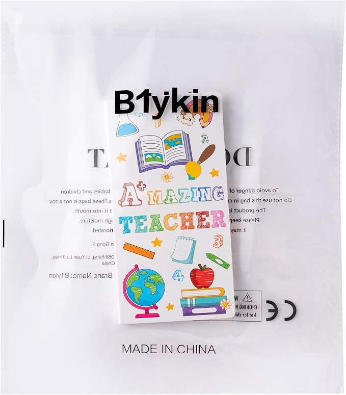 B1ykin Cute Sticky Notes Set - A+ Amazing Teacher Self-Stick Notes Pad, 550 Sheets Writing Memo Pages Sticky Notepad for Appreciation Gifts, School Office Party Favors Supplies (A+ Teacher)