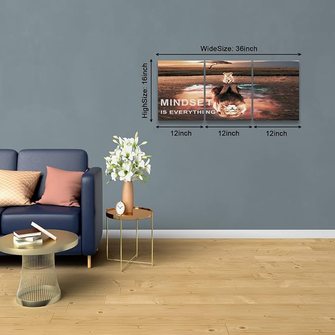 KAWAHONE Inspiration Quotes Wall Art, Motivational Determination Patience Persistence Poster Positive Affirmations Wall Hanging Picture for Home Office Bedroom Dorm Gift for Business Leadership